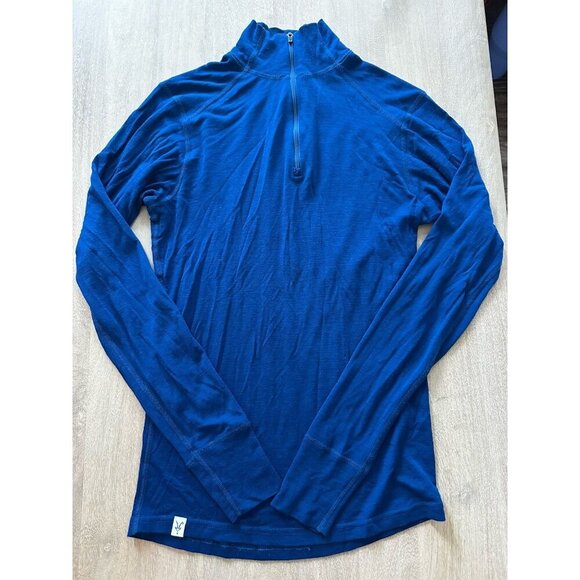 Ibex Other - Ibex Men's Merino Wool Blue 1/4 Zip Base Layer Size Medium